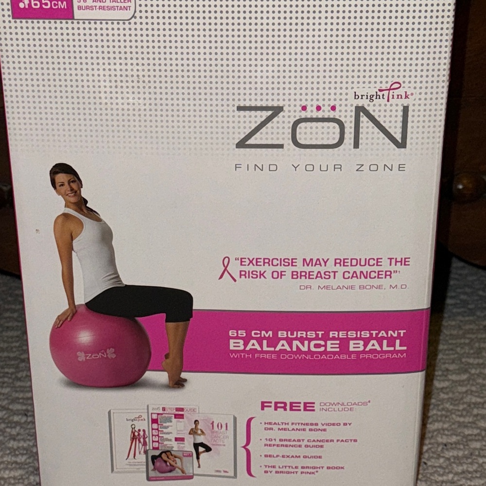 Zon Bright Pink 65 cm Burst Resistant Balance Ball